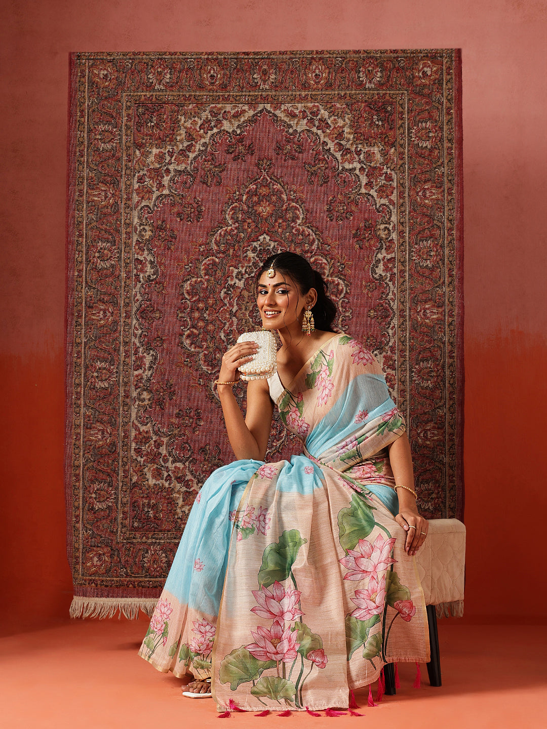 Digital Printed Chanderi Ready to Wear Saree