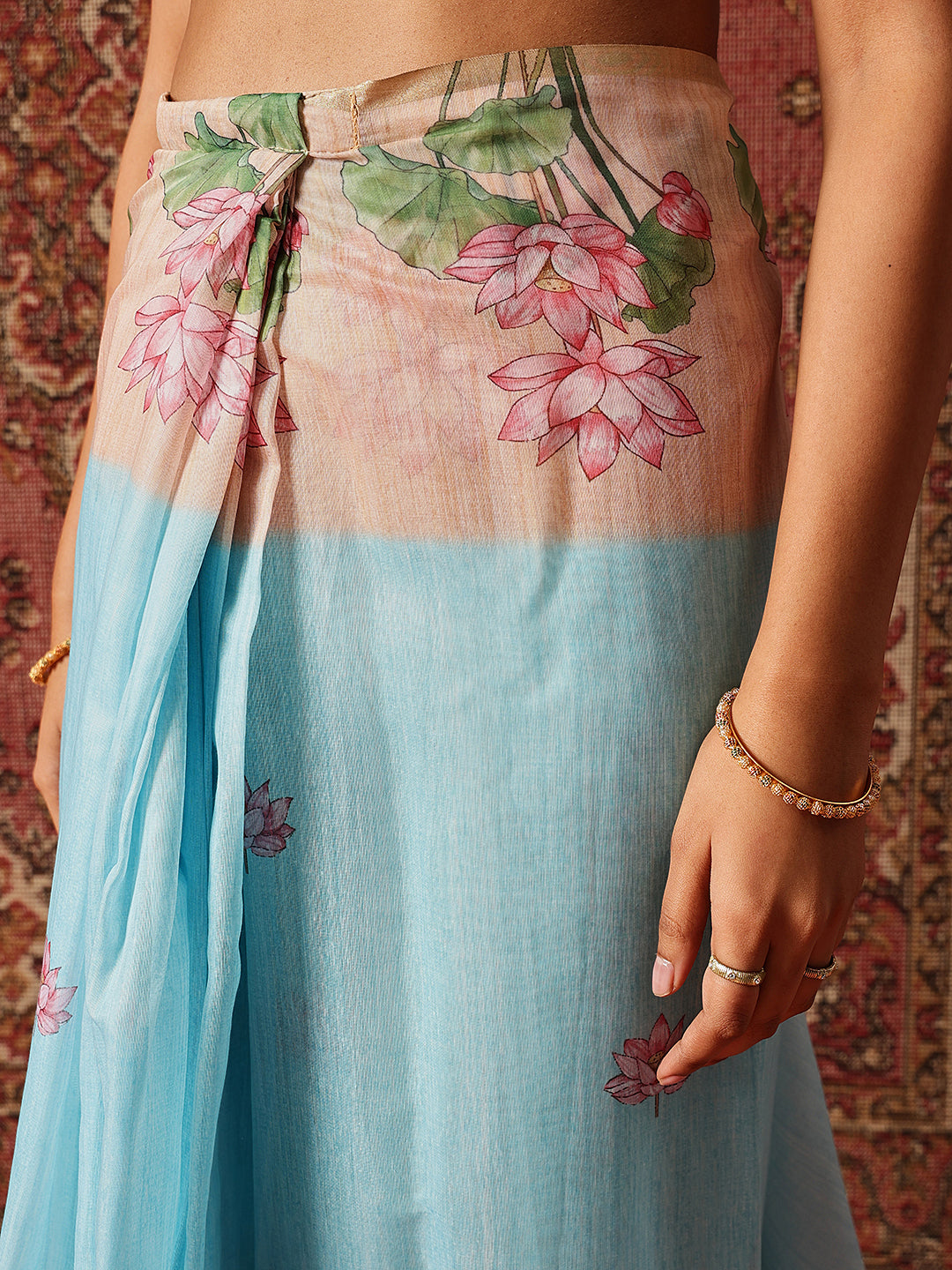 Digital Printed Chanderi Ready to Wear Saree