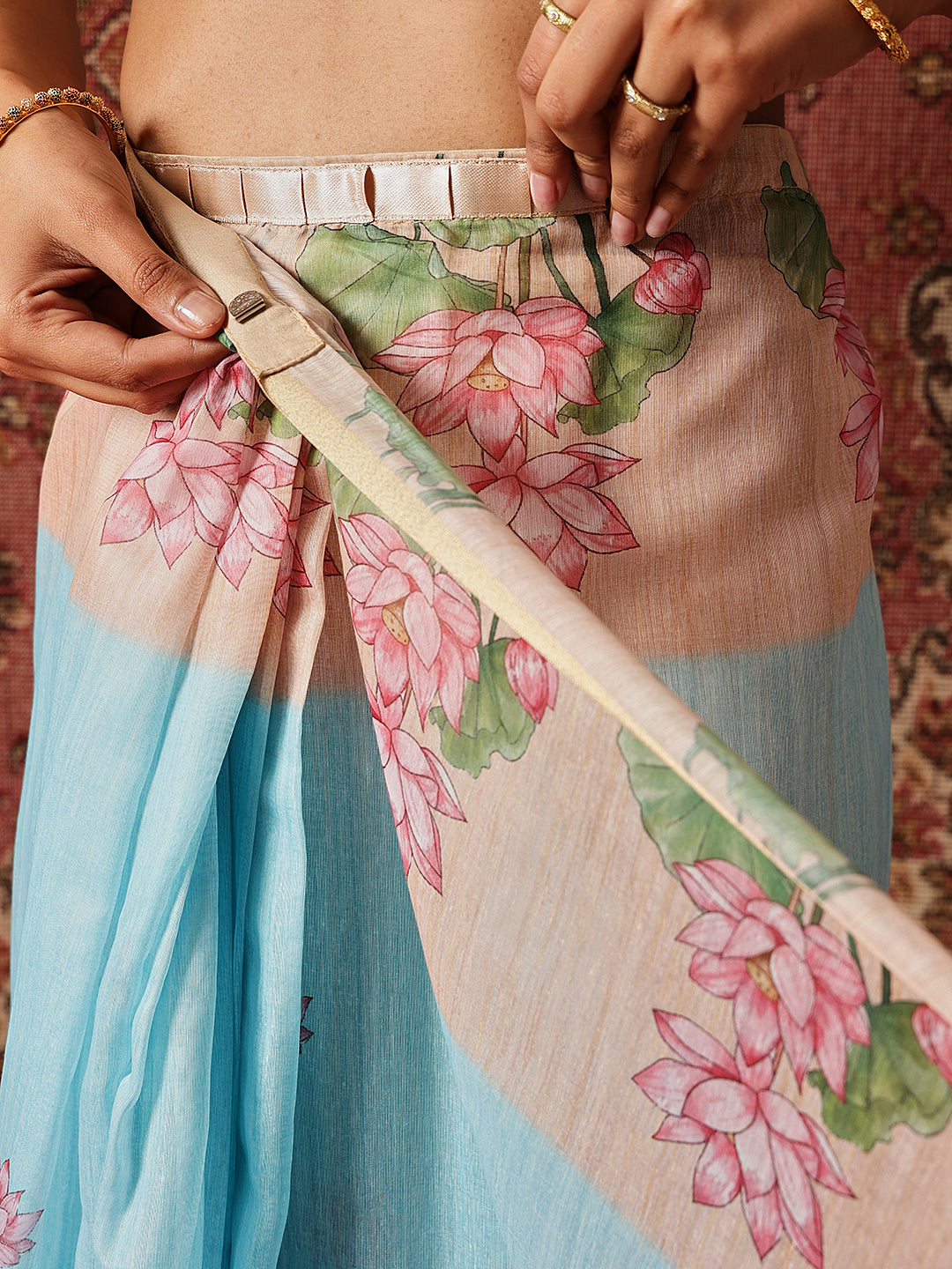 Digital Printed Chanderi Ready to Wear Saree