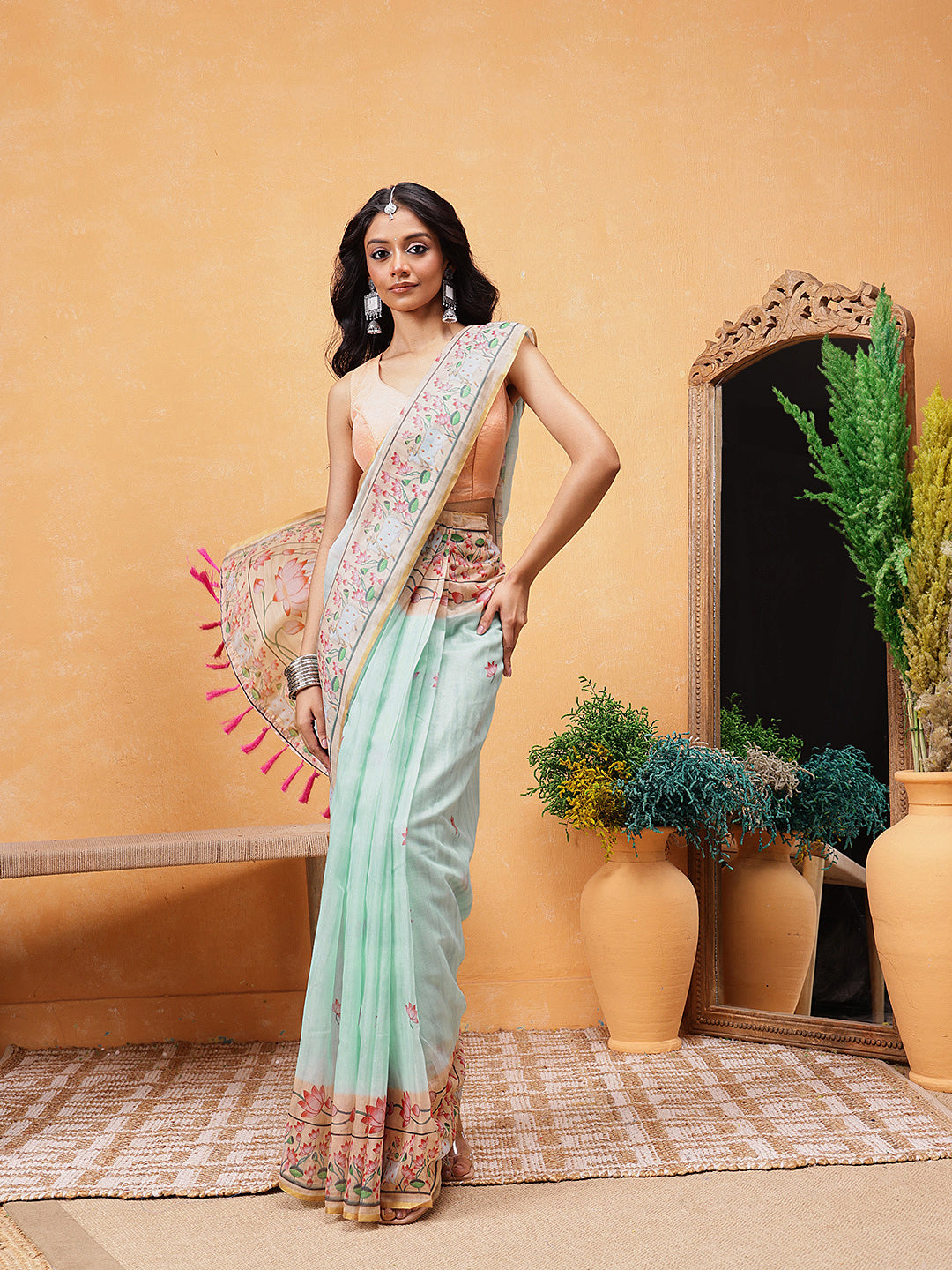 Printed Chanderi Ready To Wear Saree