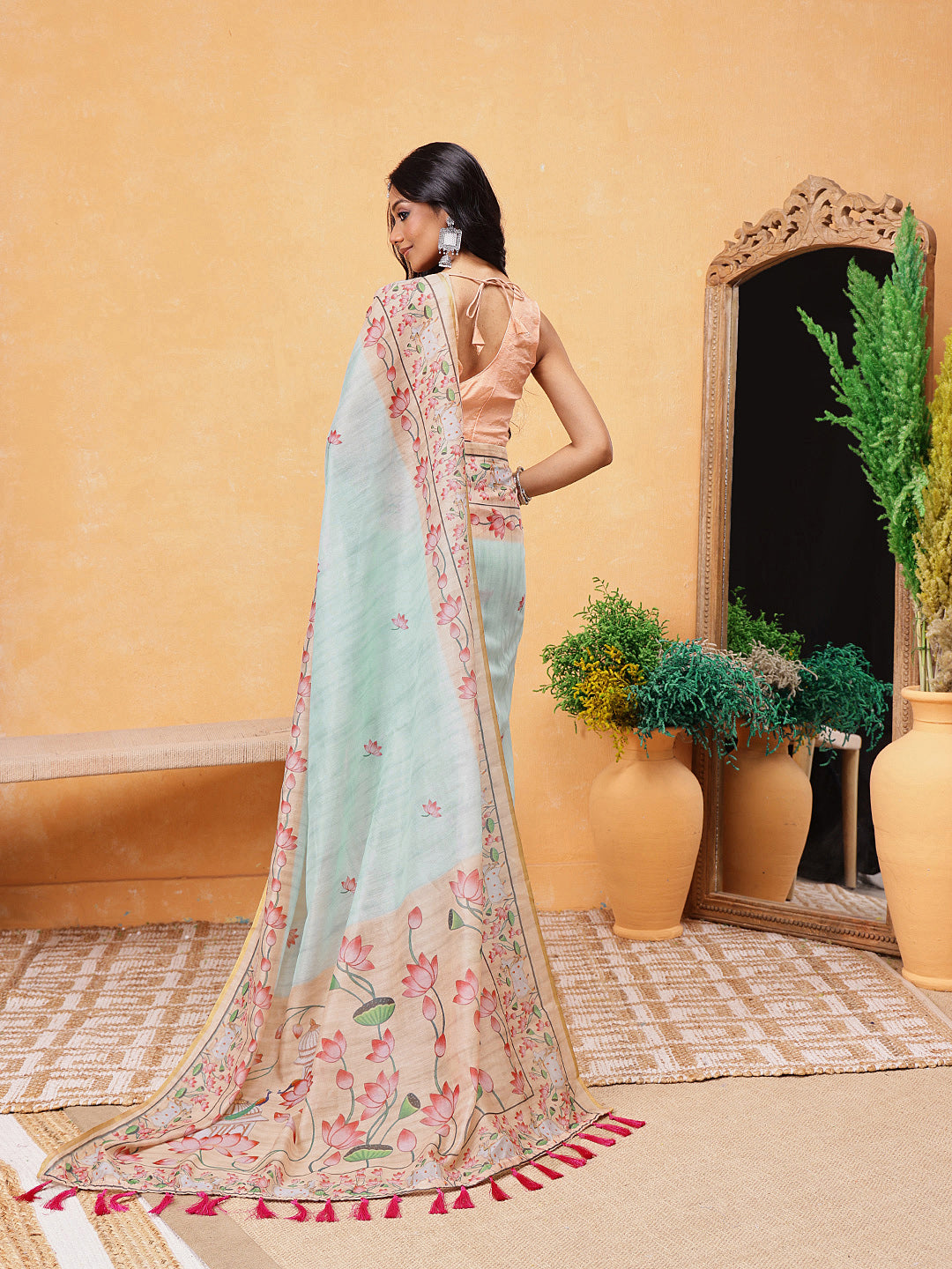 Printed Chanderi Ready To Wear Saree