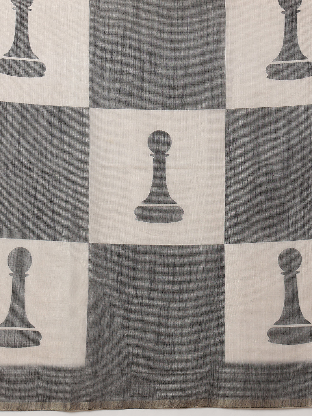 Chess Inspired Digital Printed Cotton Tissue Ready to Wear Saree