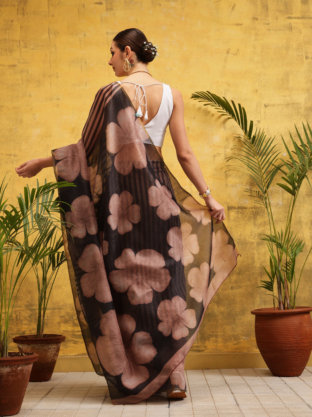 Women's Digital Printed Chanderi Ready to Wear Saree