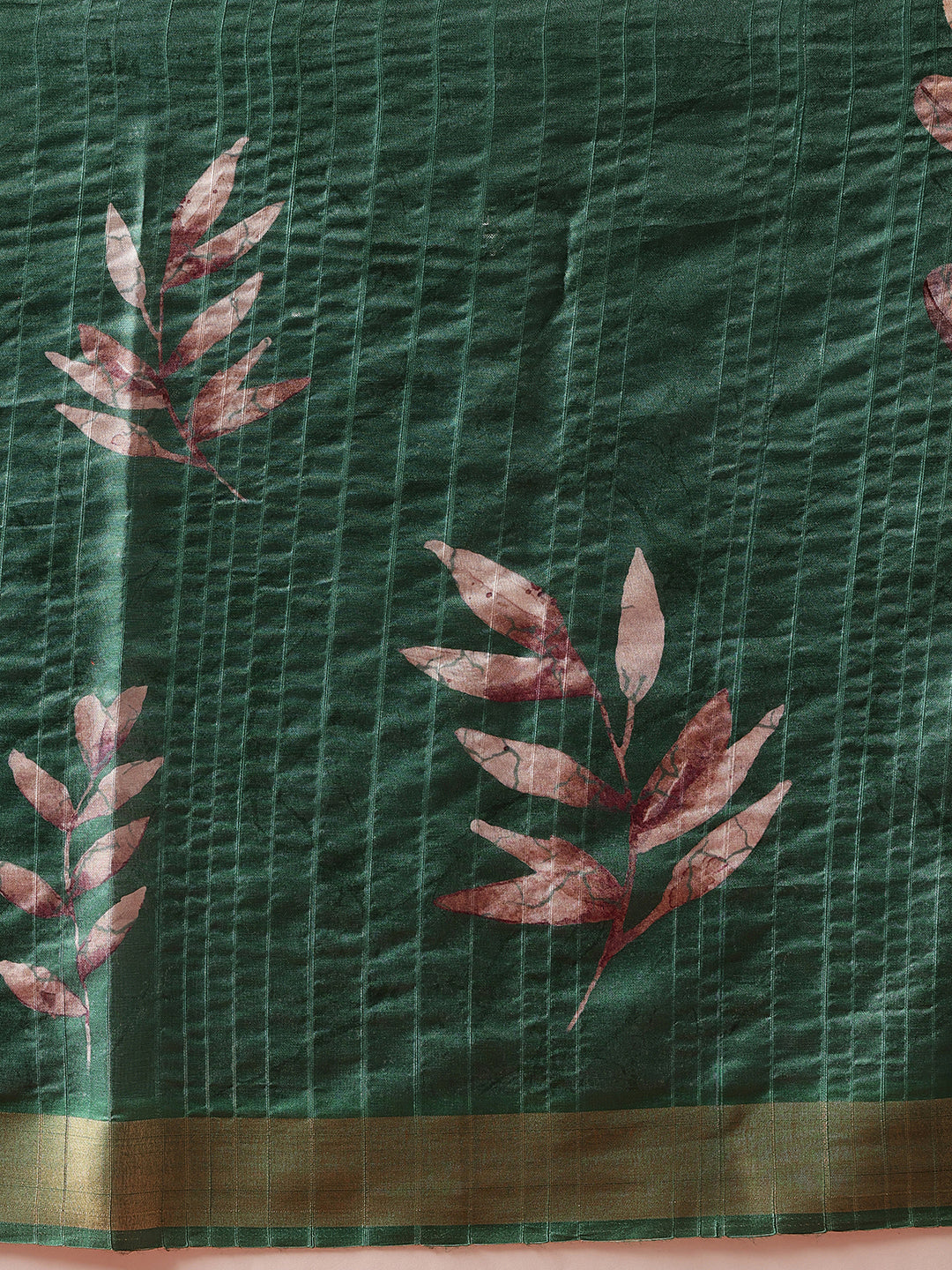 Floral Printed Kotha Silk Ready to Wear Saree With Zari Border