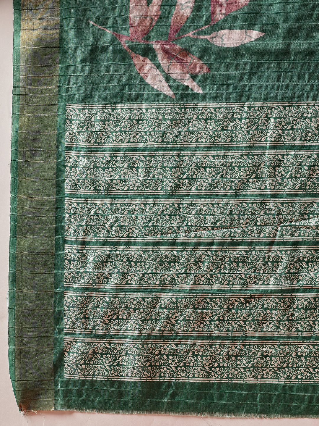 Floral Printed Kotha Silk Ready to Wear Saree With Zari Border