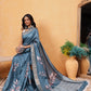 Floral Printed Silk Ready To Wear Saree