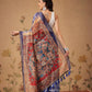 Indigo Prints With Kalamkari Pallu Ready to Wear Saree