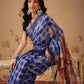 Indigo Prints With Kalamkari Pallu Ready to Wear Saree
