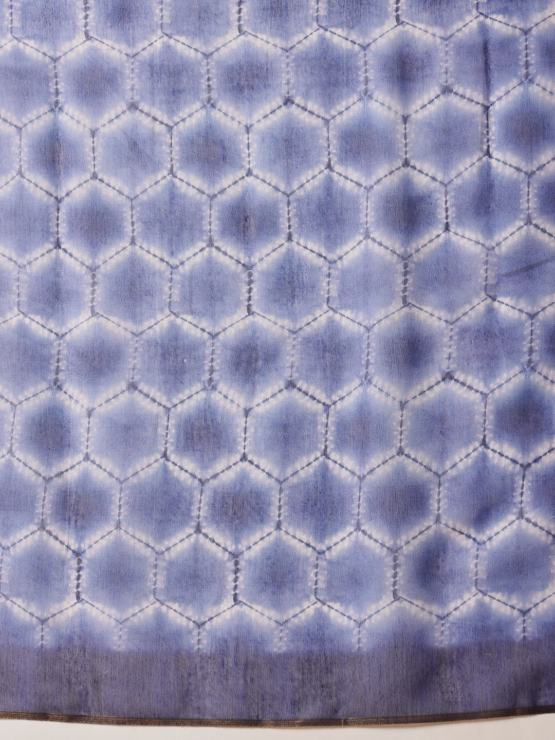 Indigo Prints With Kalamkari Pallu Ready to Wear Saree