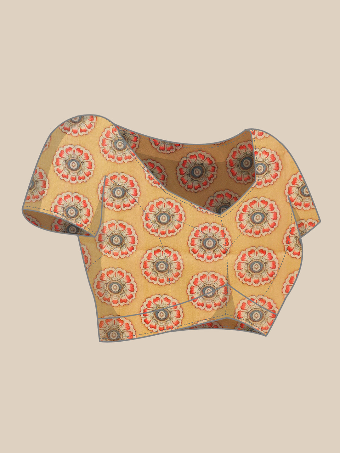 Indigo Prints With Kalamkari Pallu Ready to Wear Saree