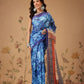 Indigo Prints With Kalamkari Pallu Ready to Wear Saree