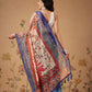 Indigo Prints With Kalamkari Pallu Ready to Wear Saree