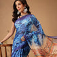 Indigo Prints With Kalamkari Pallu Ready to Wear Saree
