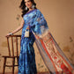 Indigo Prints With Kalamkari Pallu Ready to Wear Saree