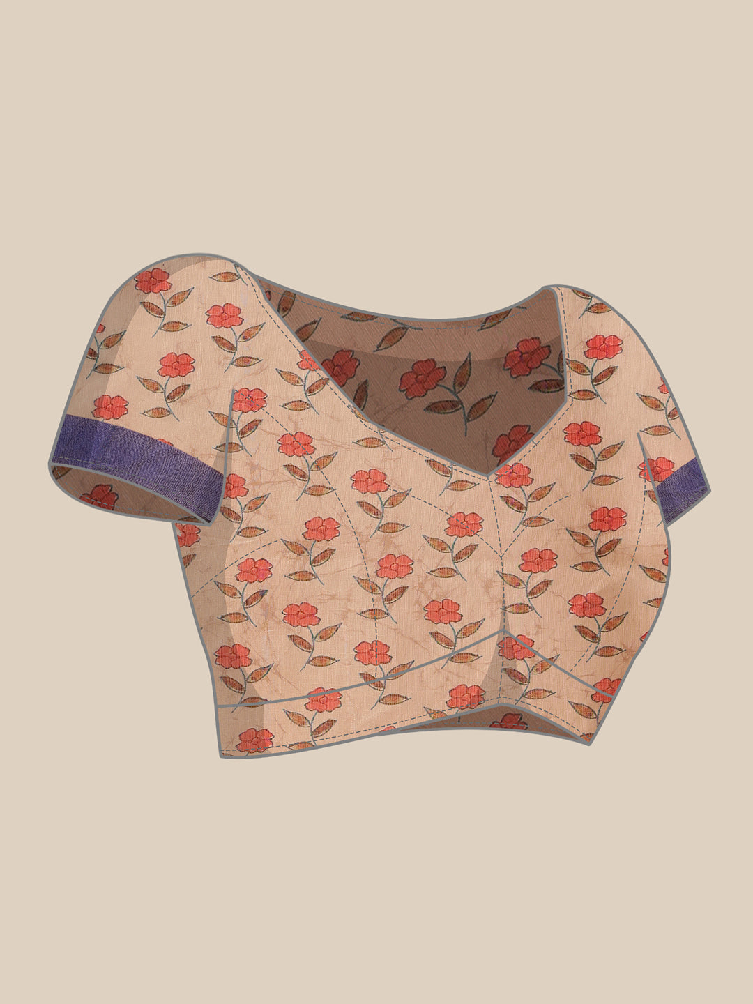 Indigo Prints With Kalamkari Pallu Ready to Wear Saree