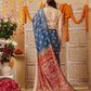 Indigo Printed Chanderi Ready to wear Saree