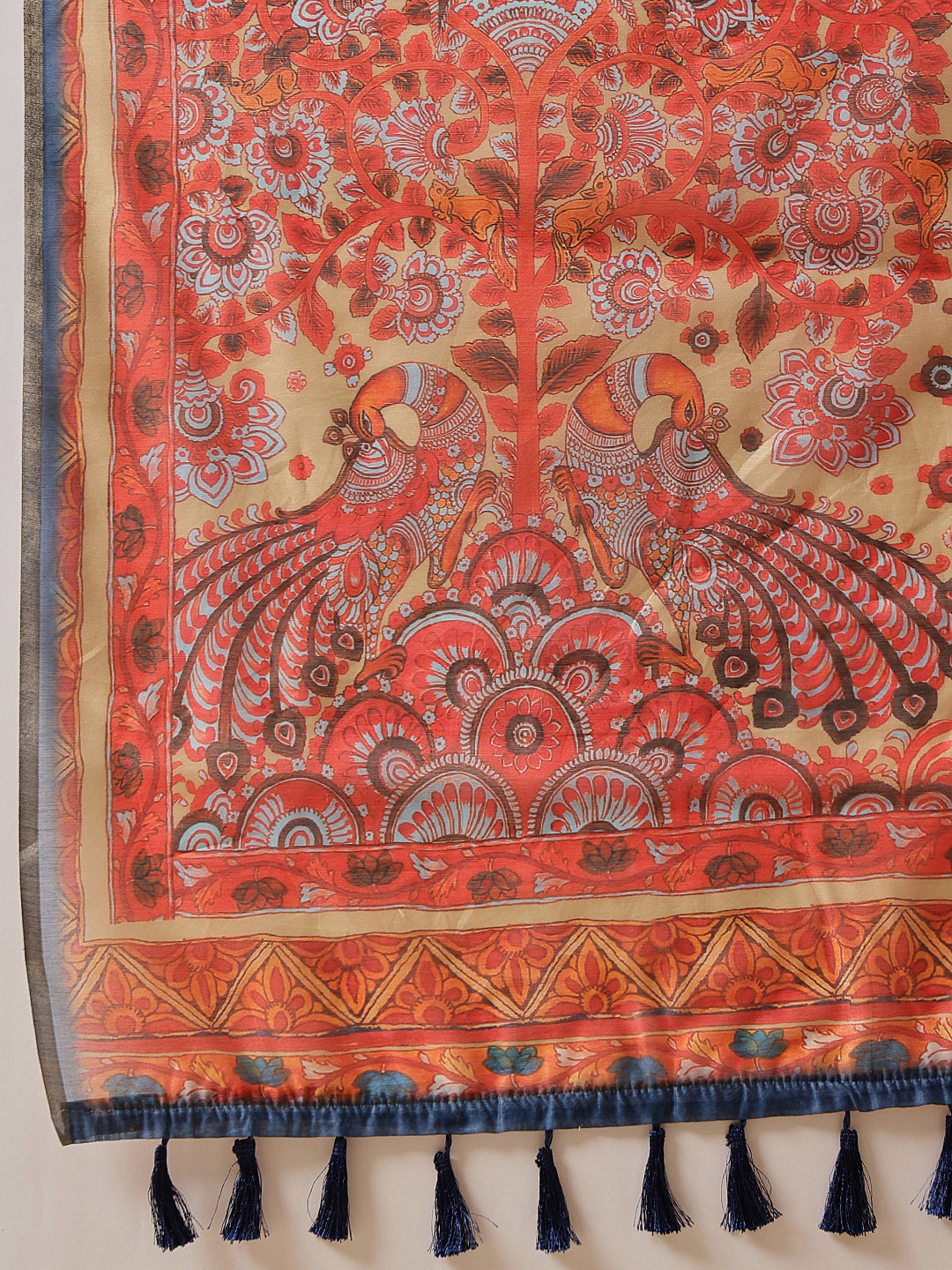 Indigo Printed Chanderi Ready to wear Saree