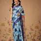 Indigo Prints With Kalamkari Pallu Ready to Wear Saree