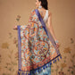 Indigo Prints With Kalamkari Pallu Ready to Wear Saree