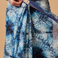 Indigo Prints With Kalamkari Pallu Ready to Wear Saree