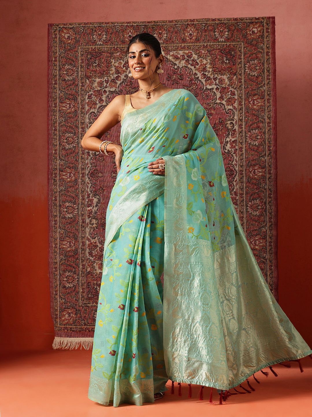 Dhakai Cotton Jamdani Ready to Wear Saree