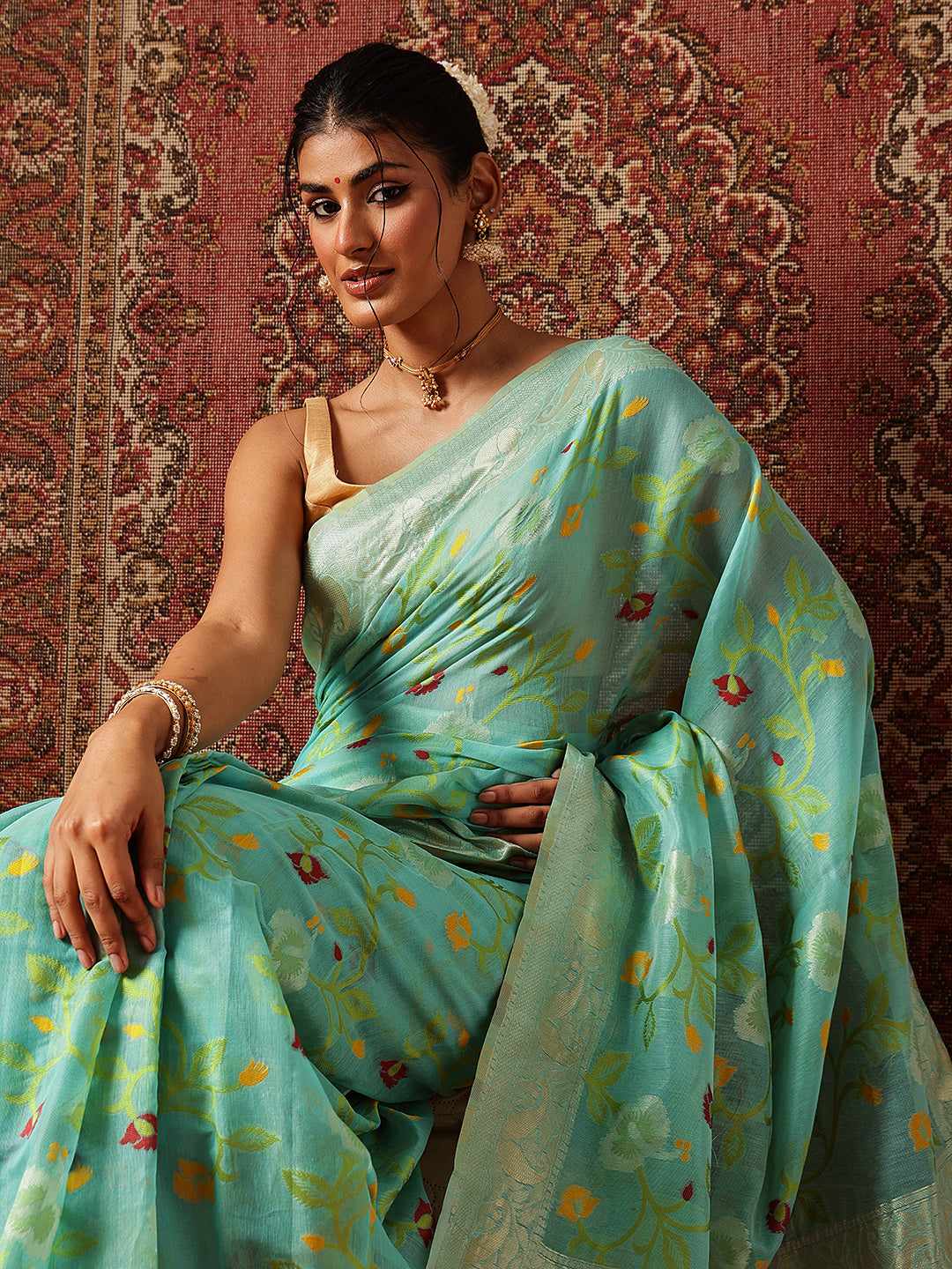 Dhakai Cotton Jamdani Ready to Wear Saree