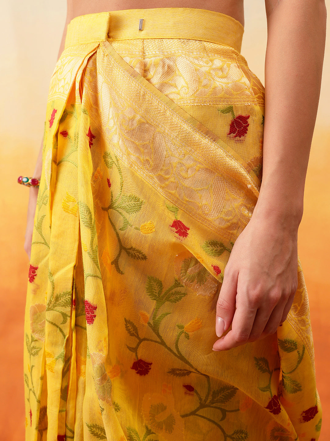 Cotton Jamdani Floral Work Ready to Wear Saree