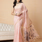 Light Peach Color Jamdani Ready to Wear Saree With Zari Border & Tassels