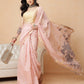 Light Peach Color Jamdani Ready to Wear Saree With Zari Border & Tassels