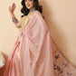 Light Peach Color Jamdani Ready to Wear Saree With Zari Border & Tassels
