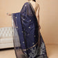 Royal Blue Floral Cotton Jamdani Ready to Wear Saree