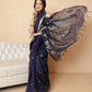 Royal Blue Floral Cotton Jamdani Ready to Wear Saree