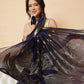 Royal Blue Floral Cotton Jamdani Ready to Wear Saree