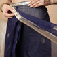 Royal Blue Floral Cotton Jamdani Ready to Wear Saree