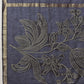 Royal Blue Floral Cotton Jamdani Ready to Wear Saree