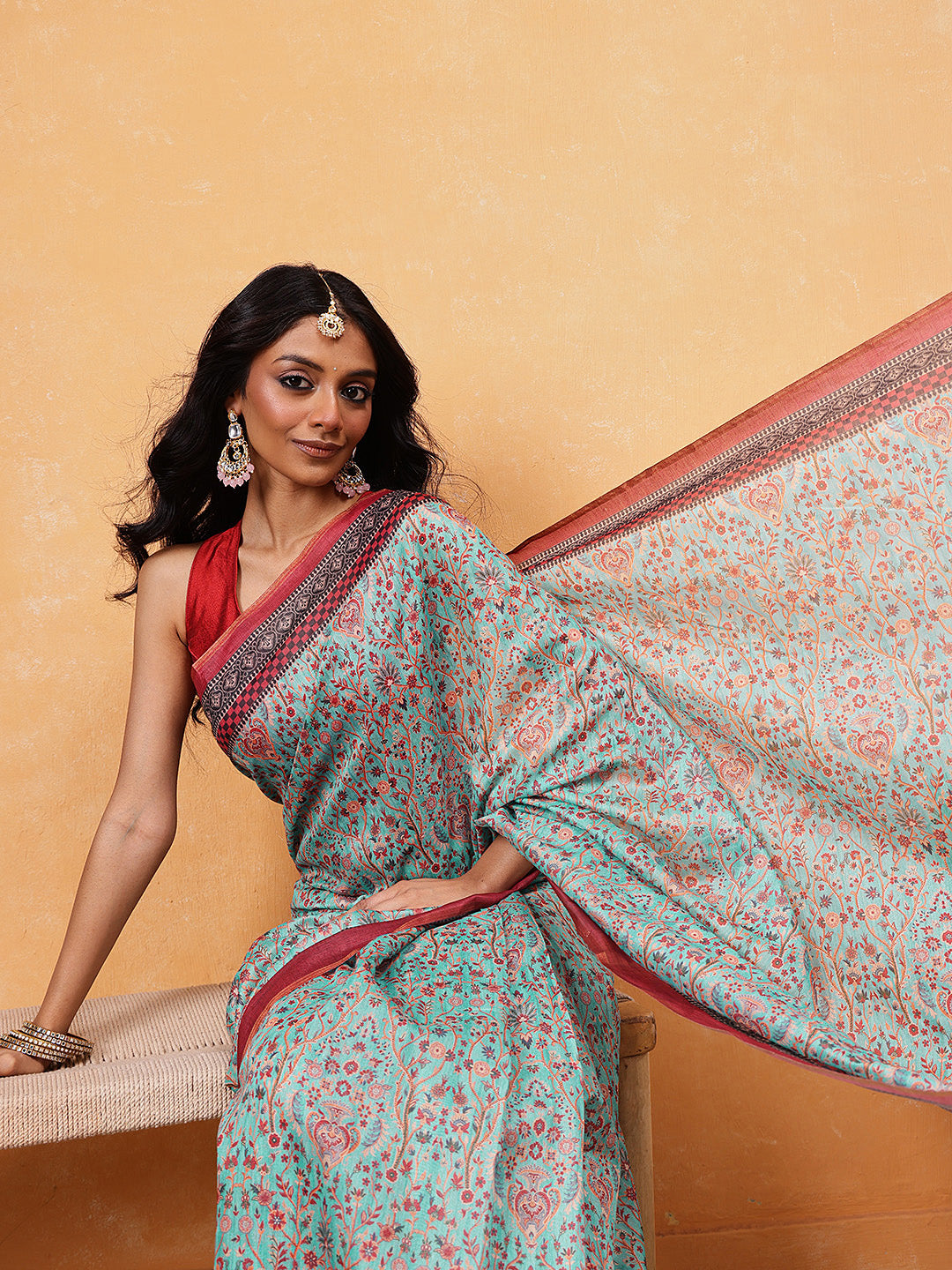 Printed Kalamkari Ready To Wear Saree