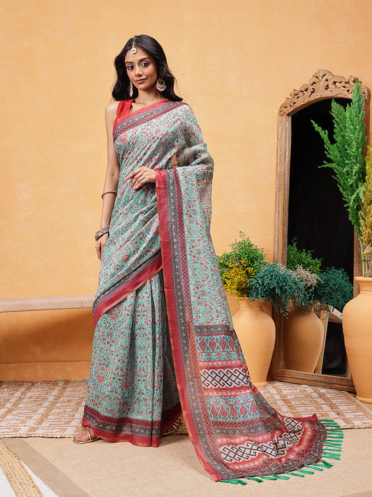 Printed Kalamkari Ready To Wear Saree