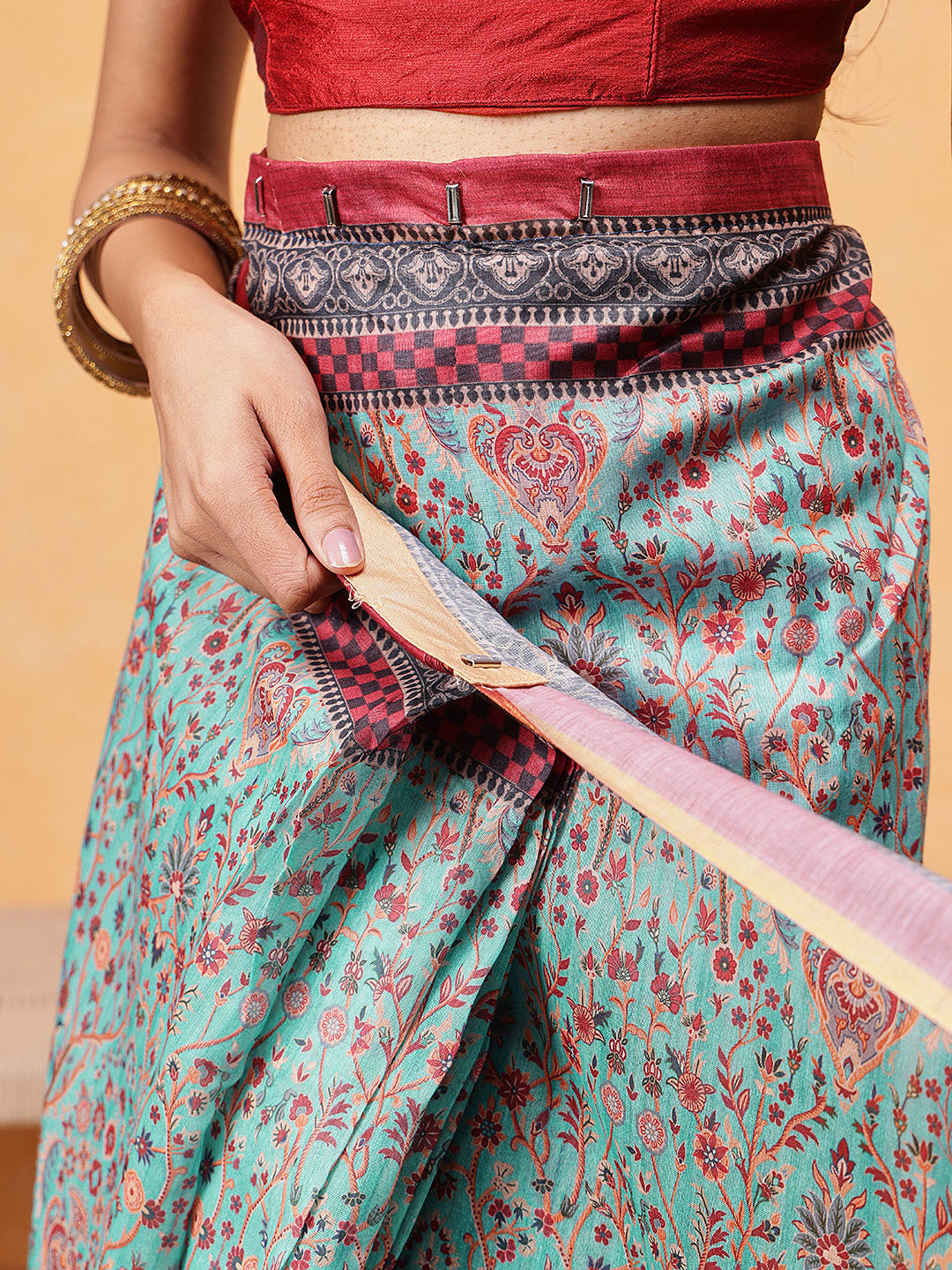Printed Kalamkari Ready To Wear Saree