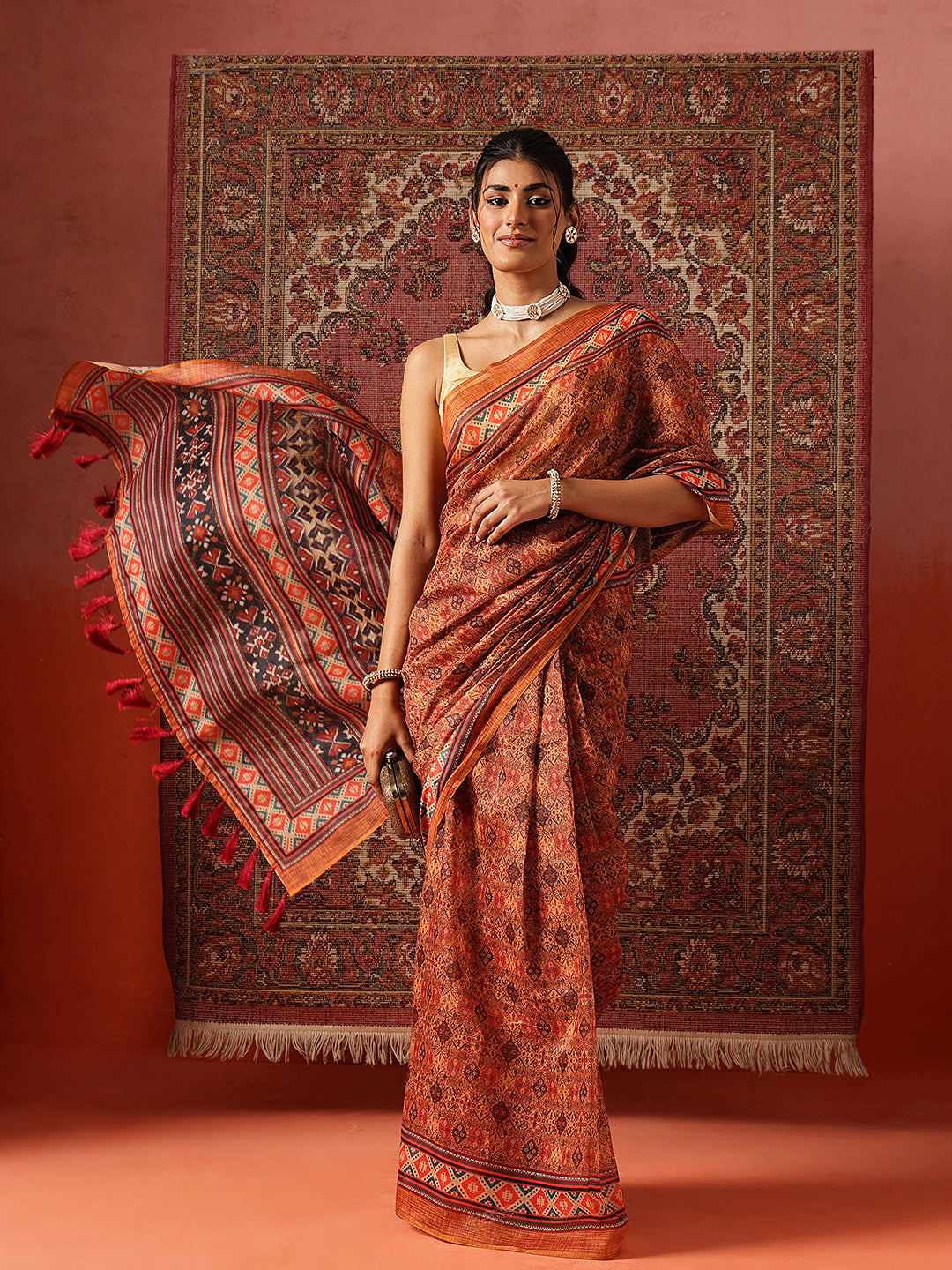 Digital Printed Chanderi Ready to Wear Saree