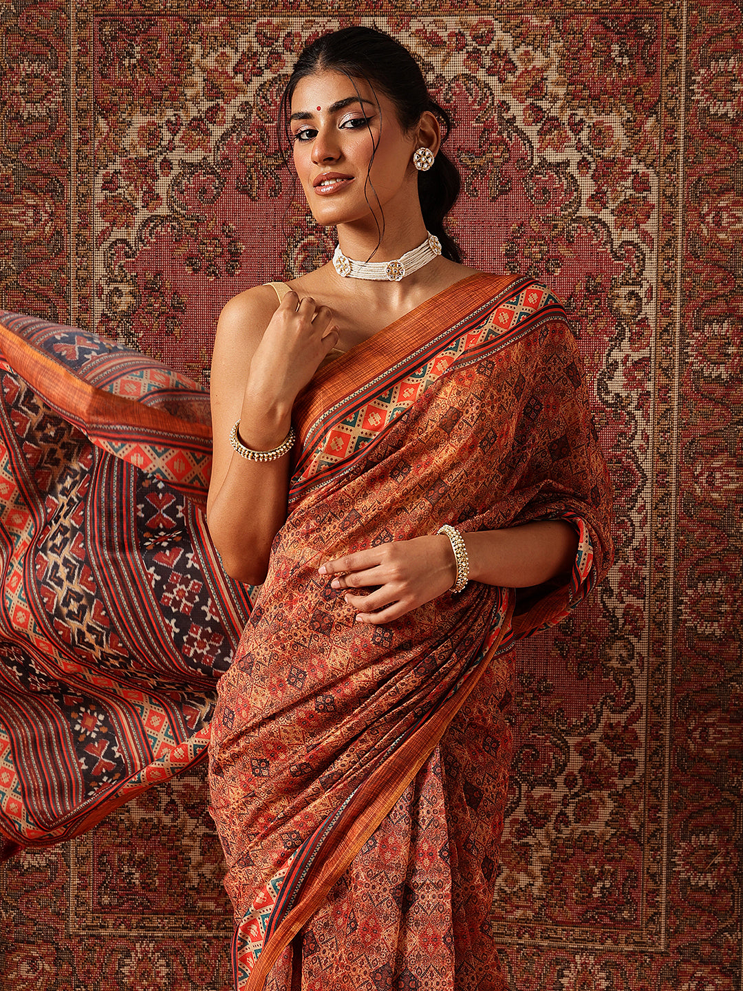 Digital Printed Chanderi Ready to Wear Saree