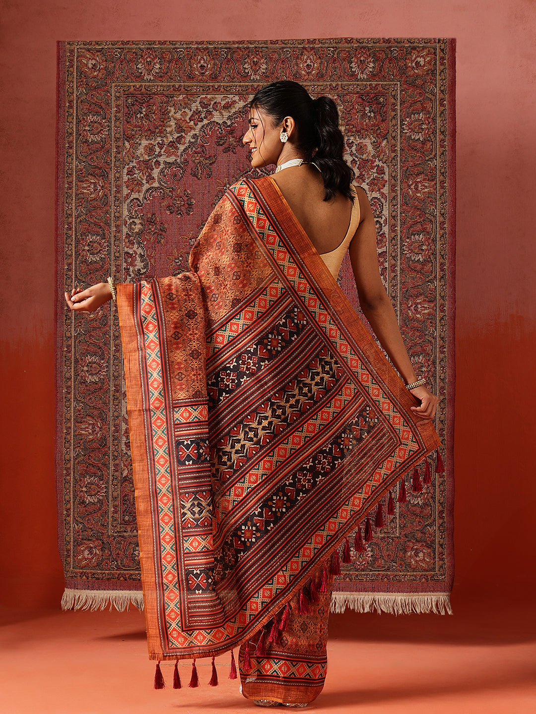 Digital Printed Chanderi Ready to Wear Saree