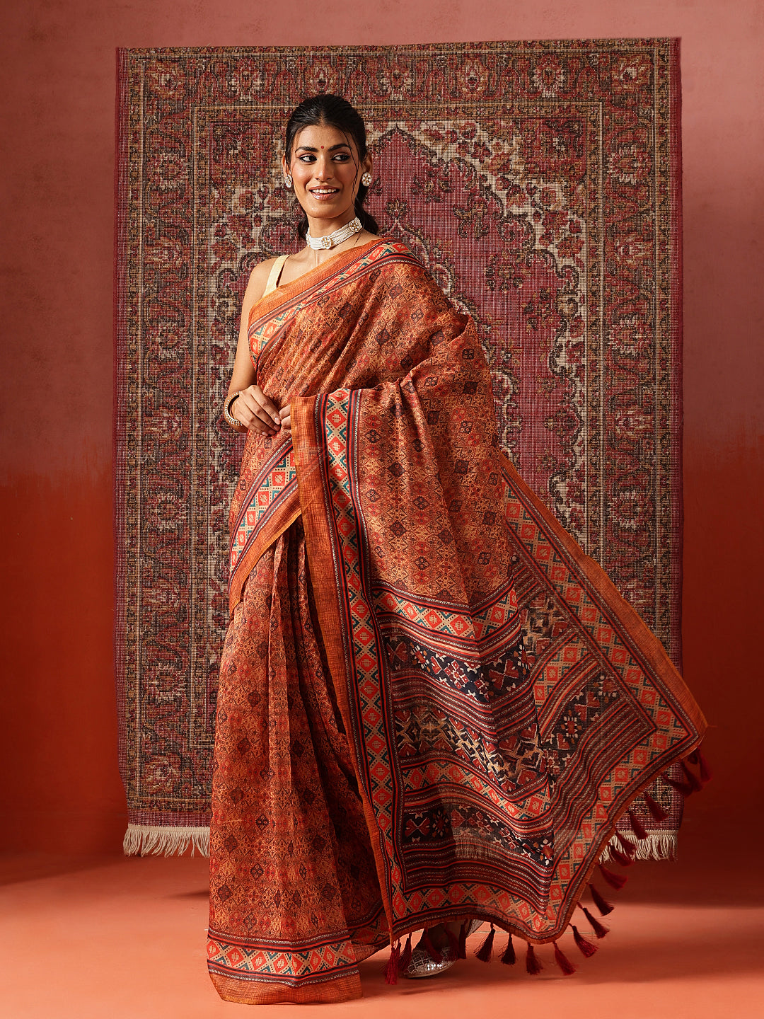 Digital Printed Chanderi Ready to Wear Saree