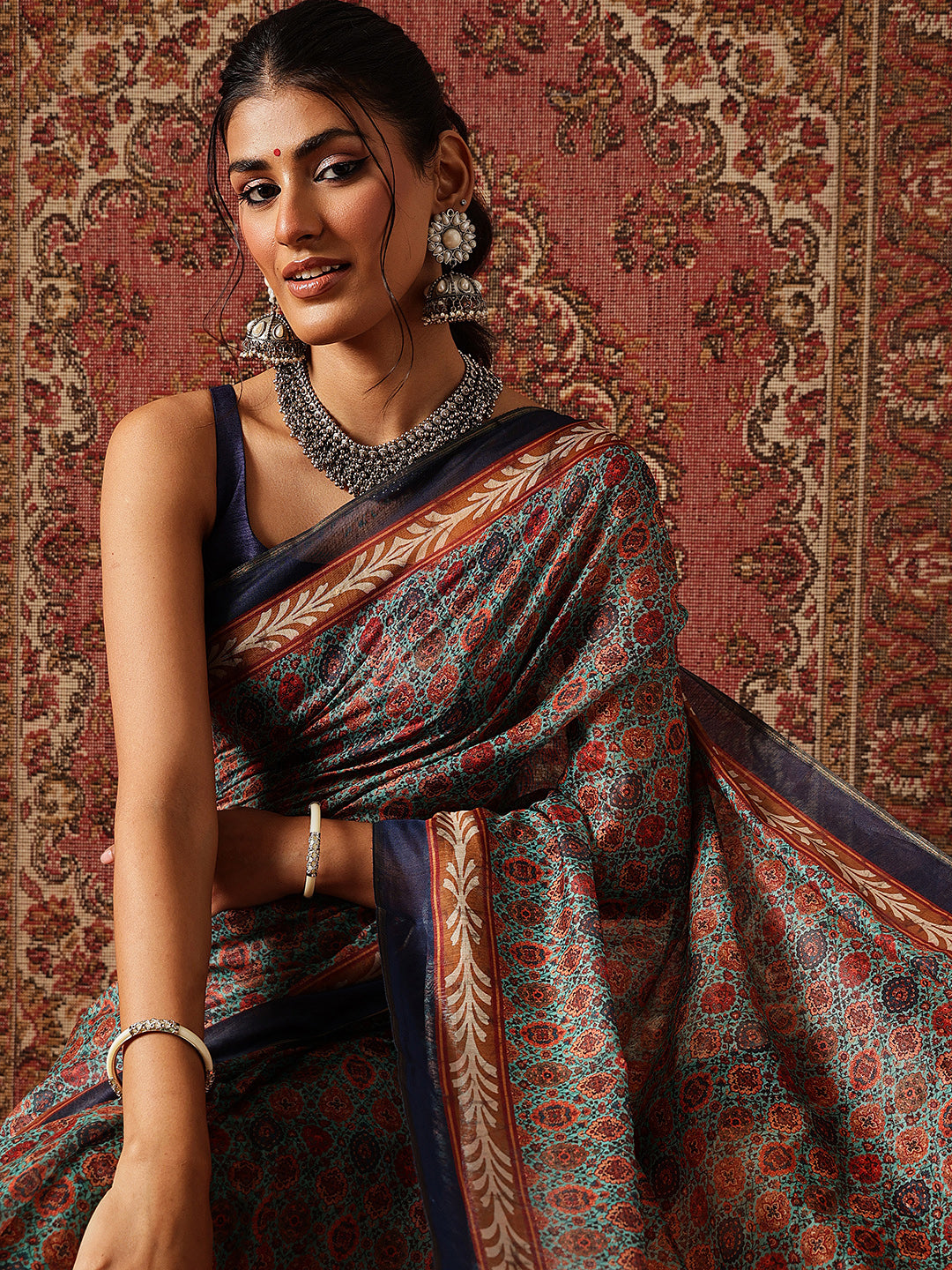 Digital Printed Chanderi Ready to Wear Saree