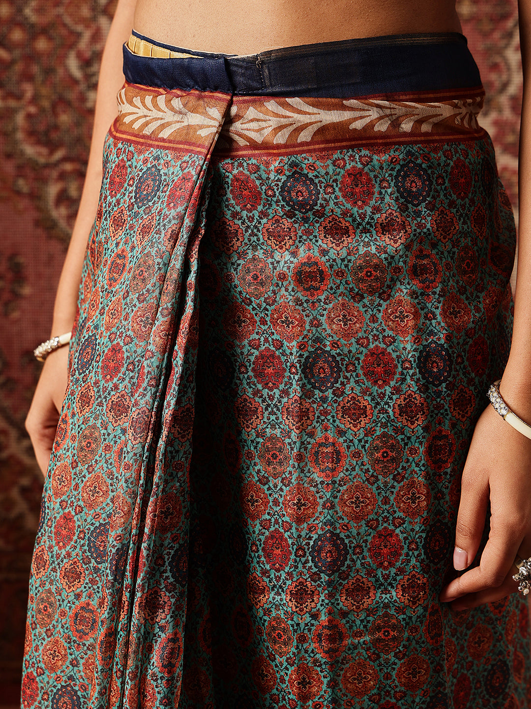 Digital Printed Chanderi Ready to Wear Saree