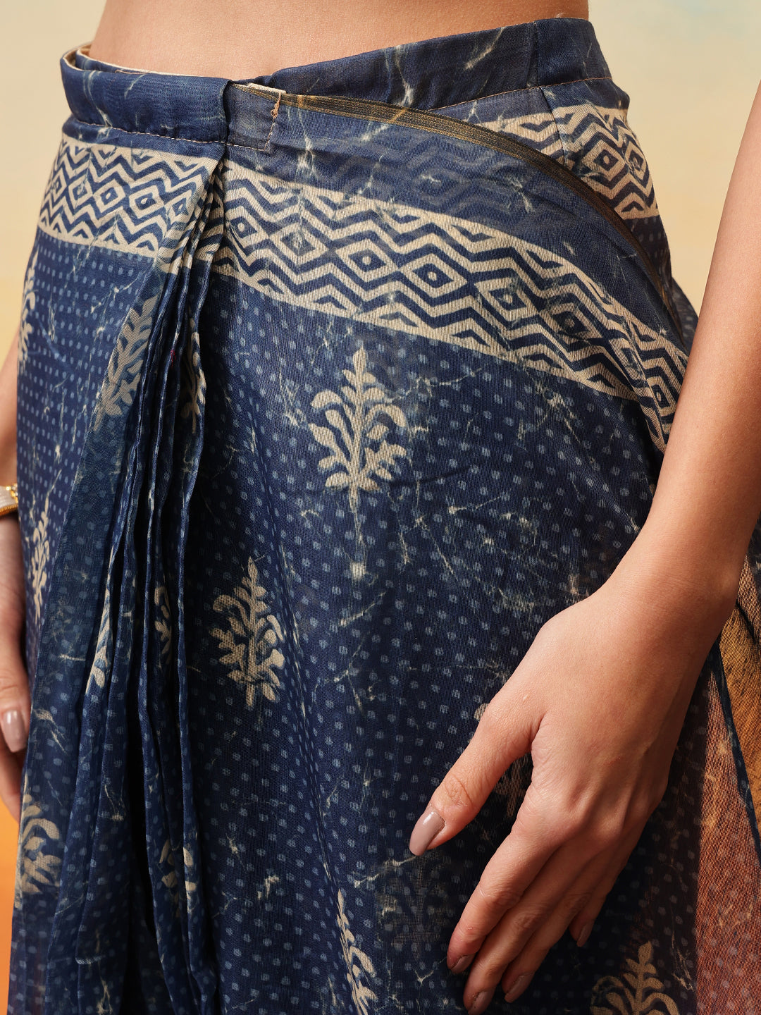 Floral Printed Chanderi Ready to Wear Saree