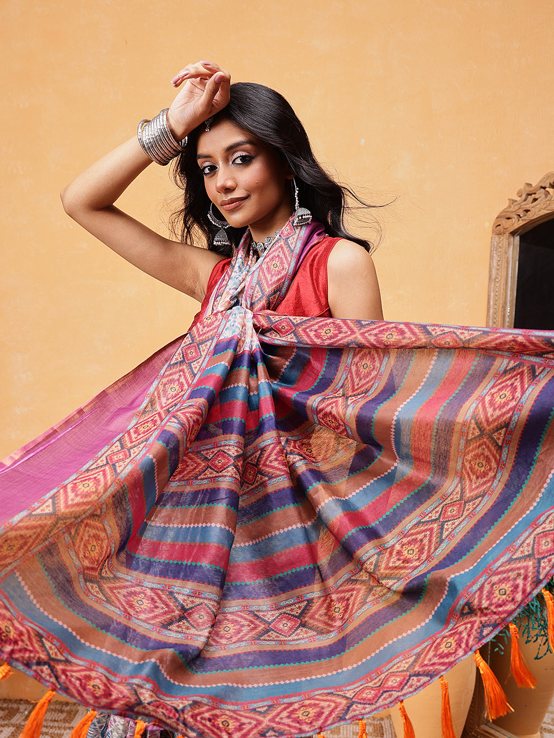 Printed Kalamkari Ready To Wear Saree