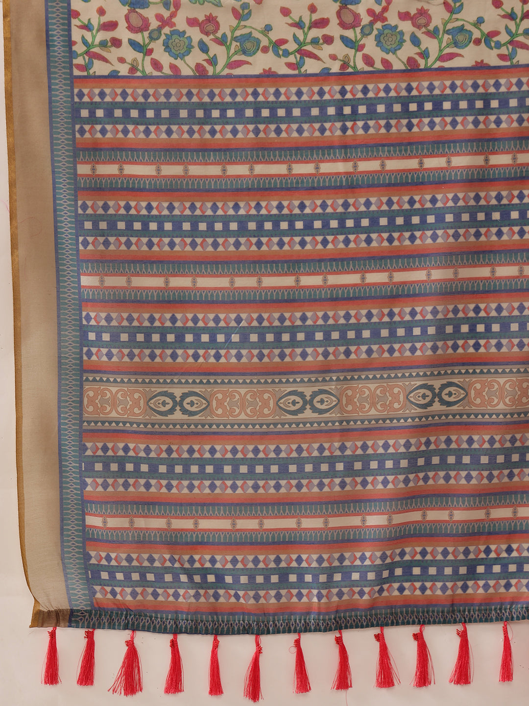 Floral Printed Chanderi Ready to Wear Saree