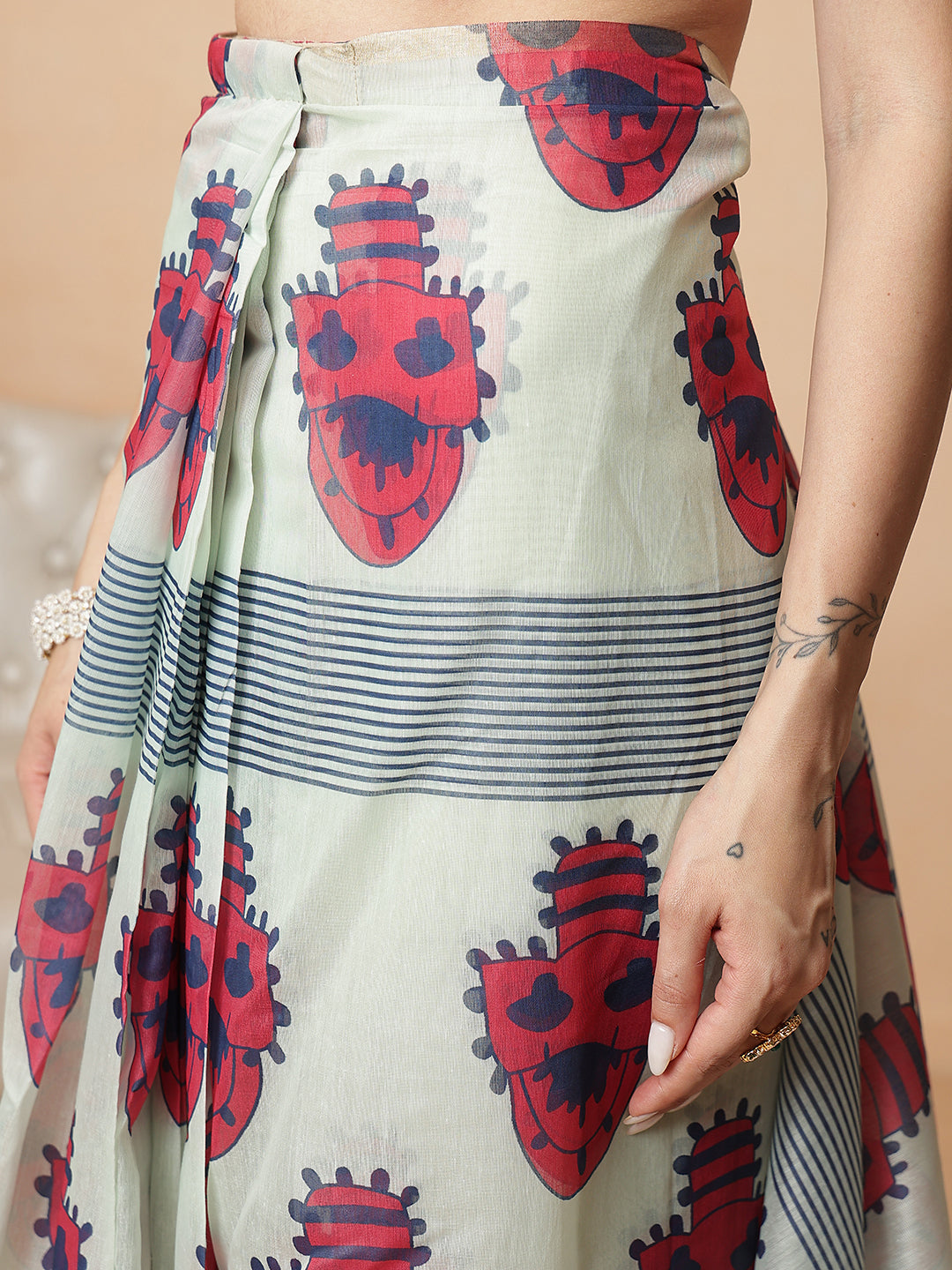 Digital Printed Chanderi Cotton Ready to Wear Saree
