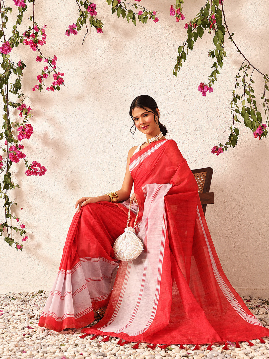 Cotton Blend Digital Print Ready to Wear Saree