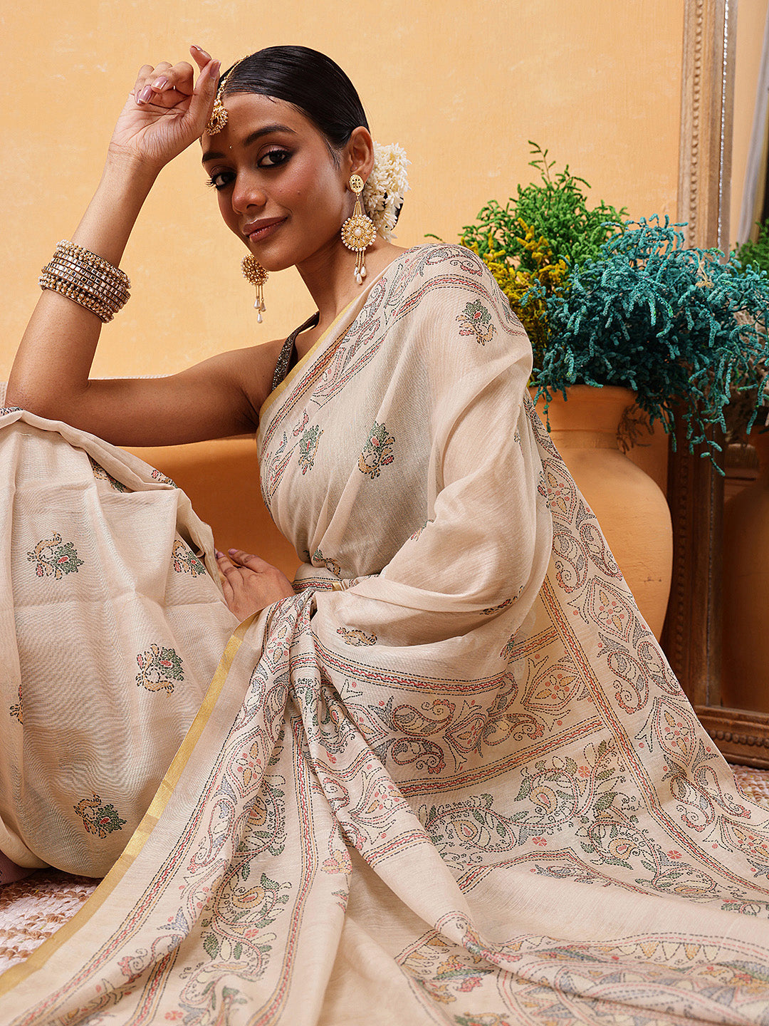 Printed Kalamkari Ready To Wear Saree